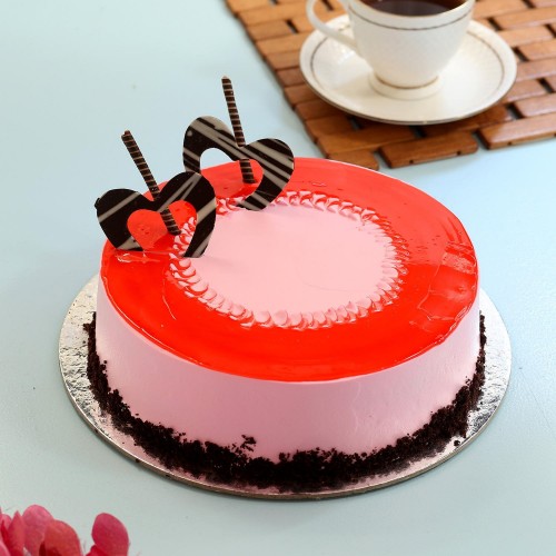 Red Glaze Strawberry Cake Delivery in Faridabad