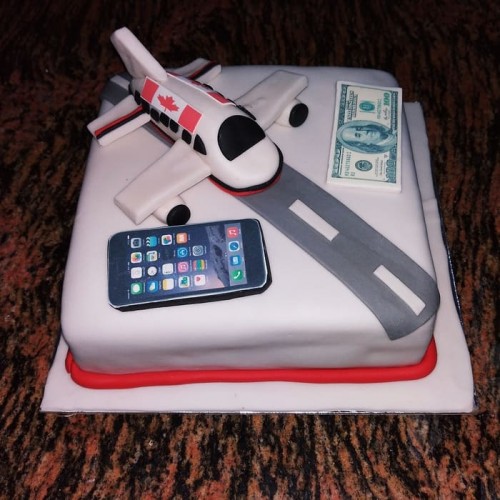 Airplain Theme Fondant Cake Delivery in Faridabad
