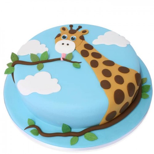 Giraffe in Clouds Fondant Cake Delivery in Faridabad