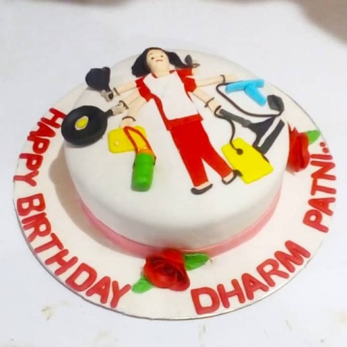 House Wife Theme Fondant Cake Delivery in Faridabad