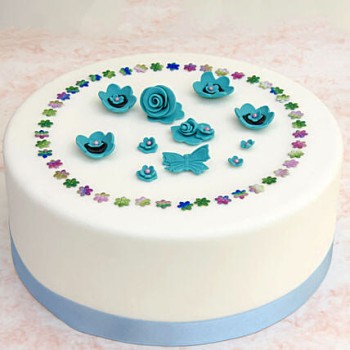 Floral Garden Designer Fondant Cake Floral Garden Designer Fondant Cake