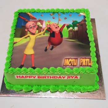 Motu Patlu Cream Photo Cake