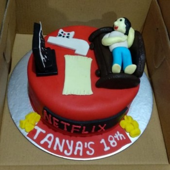 Netflix Lover Fondant Cake Netflix Lover Fondant Cake