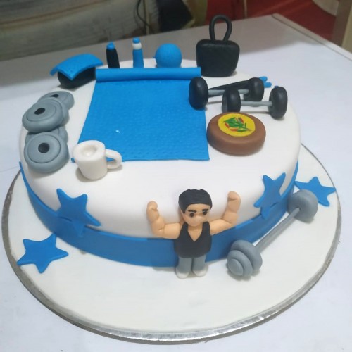 Body Building Theme Fondant Cake Delivery in Faridabad