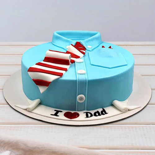 Dad Shirt & Tie Fondant Cake Delivery in Faridabad