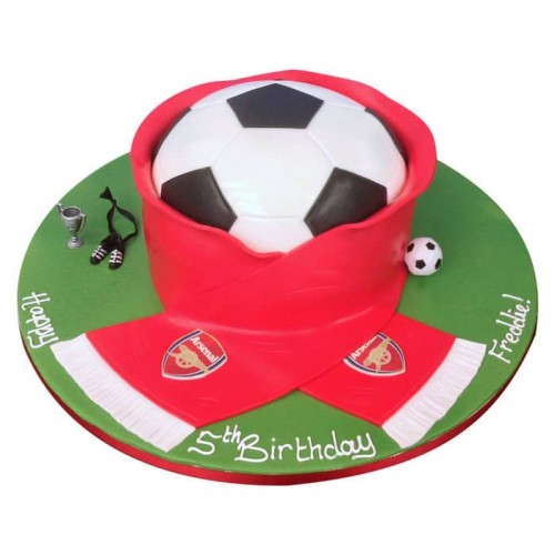 Football And Scarf Theme Fondant Cake Delivery in Faridabad