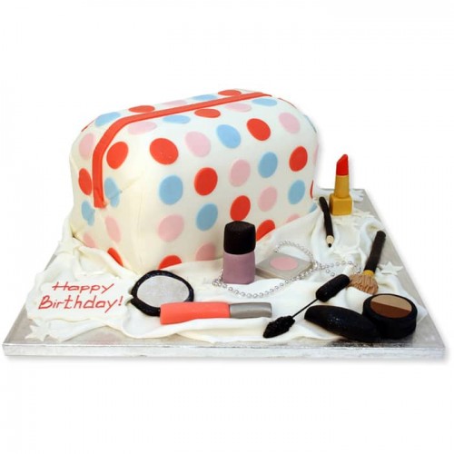 Makeup Bag Fondant Cake Delivery in Faridabad