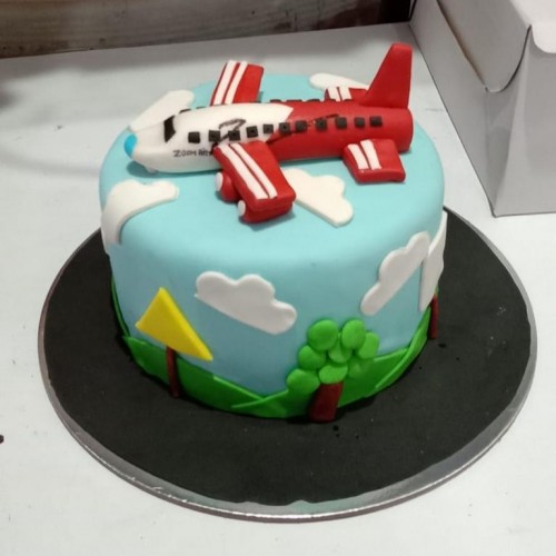 Airplane and Clouds Theme Cake Delivery in Faridabad