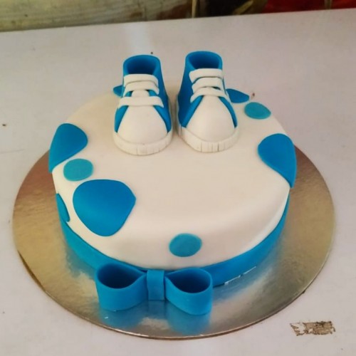 Baby Shoes Theme Fondant Cake Delivery in Faridabad