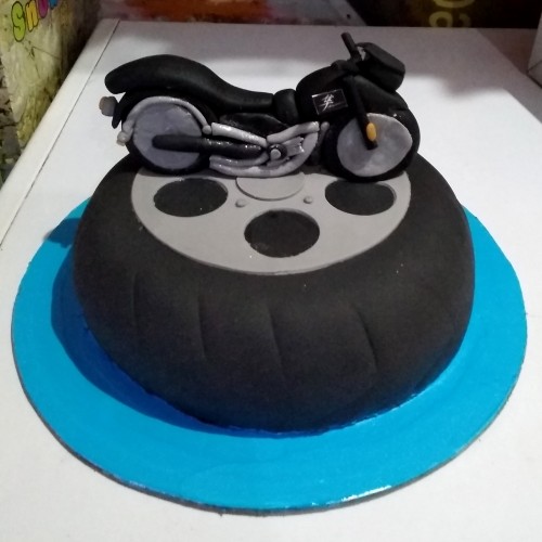 Bike Theme Customized Fondant Cake Delivery in Faridabad