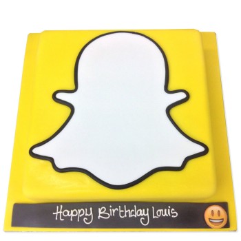 Snap Chat Logo Fondant Cake Snap Chat Logo Fondant Cake