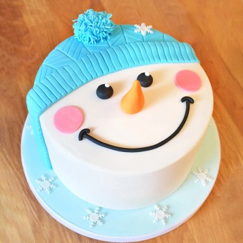 Snowman Fondant Cake Snowman Fondant Cake
