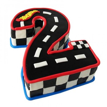2 Number Racing Track Fondant Cake 2 Number Racing Track Fondant Cake
