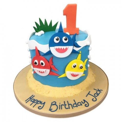 Baby Shark Theme Fondant Cake Delivery in Faridabad