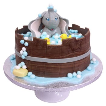 Dumbo in a Bath Tub Fondant Cake Dumbo in a Bath Tub Fondant Cake