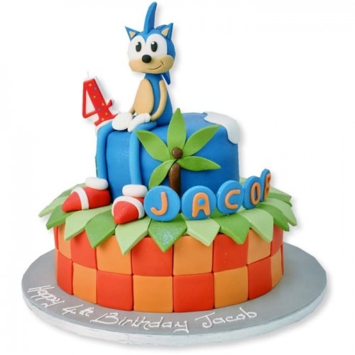 Sonic Hedgehog Fondant Cake Delivery in Faridabad