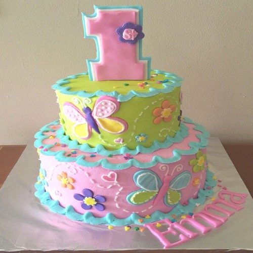 1st Birthday 2 Tier Designer Cake Delivery in Faridabad