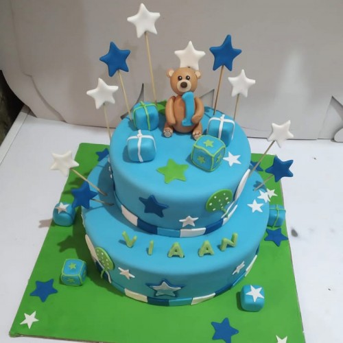 Kids 1st Birthday Theme Fondant Cake Delivery in Faridabad