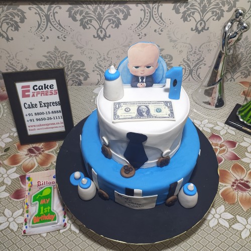 2 Tier BOSS Baby Fondant Cake Delivery in Faridabad