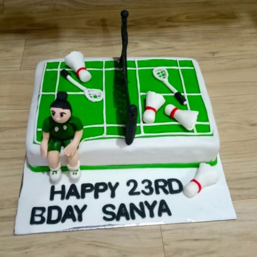 Badminton Court Theme Fondant Cake Delivery in Faridabad