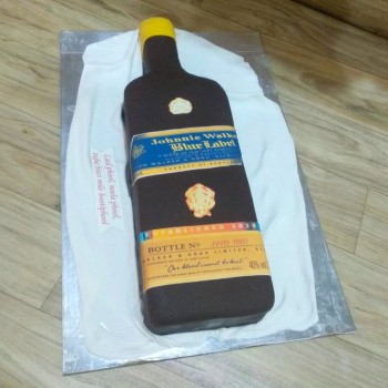 Blue Label Bottle Fondant Cake Blue Label Bottle Fondant Cake