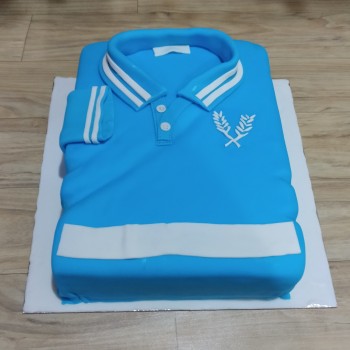Blue T-shirt Shape Fondant Cake Blue T-shirt Shape Fondant Cake
