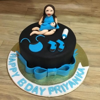 Mother With Baby Fondant Cake Mother With Baby Fondant Cake