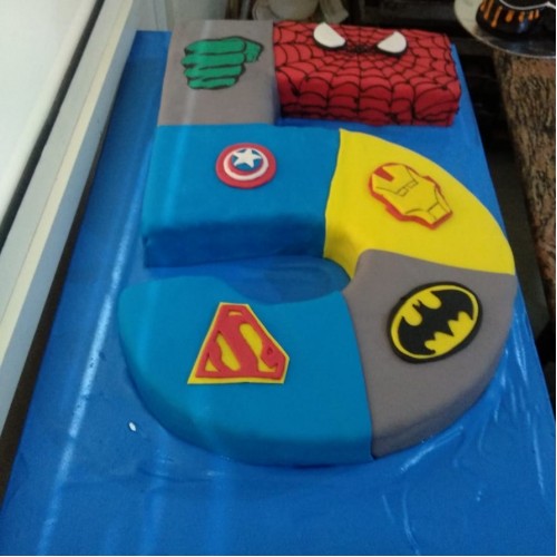 5 Number Avengers birthday Cake Delivery in Faridabad