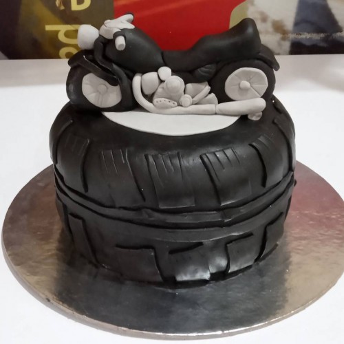 Bike on Tyre Fondant Cake Delivery in Faridabad