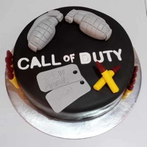 Call of Duty Theme Fondant Cake Delivery in Faridabad