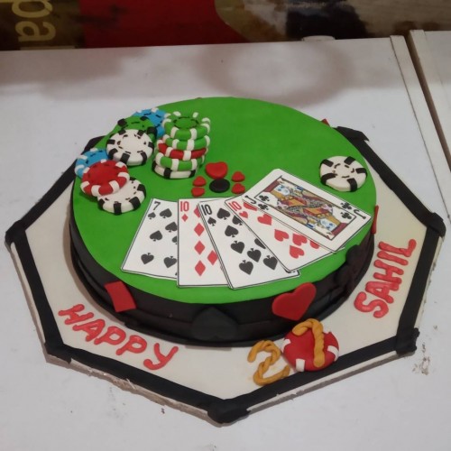 Casino Theme Fondant Cake Delivery in Faridabad