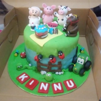 Firm Animal Theme Fondant Cake Firm Animal Theme Fondant Cake