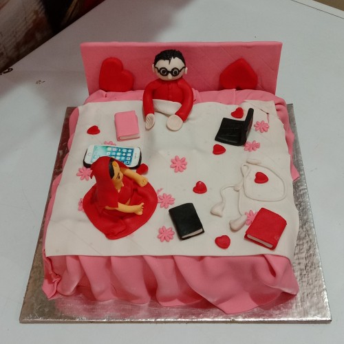 First Wedding Night Theme Cake Delivery in Faridabad