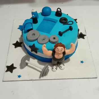 Gym Freak Fondant Cake Gym Freak Fondant Cake