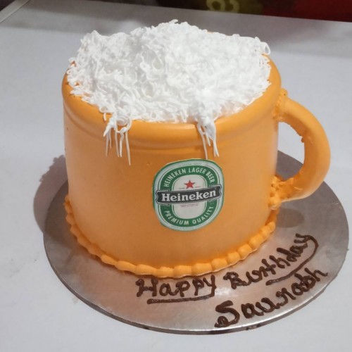 Heineken Beer Mug Cake Delivery in Faridabad