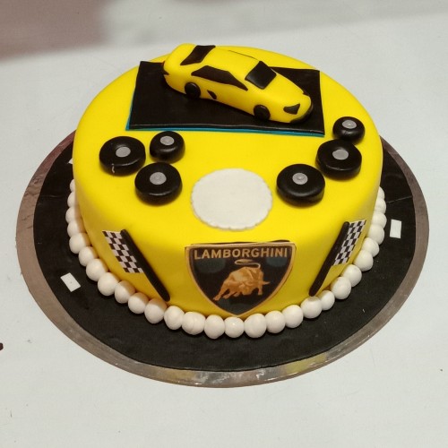 Lamborghini Theme Fondant Cake Delivery in Faridabad