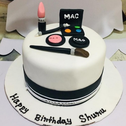 MAC Makeup Theme Fondant Cake Delivery in Faridabad