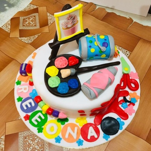 Paint Pallet Theme Cake Delivery in Faridabad