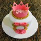 Pink Crown Birthday Fondant Cake Delivery in Faridabad