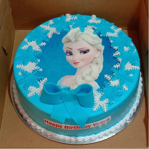 Princess Elsa Semi Fondant Cake Delivery in Faridabad