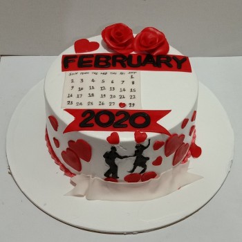 Romantic February Semi Fondant Cake