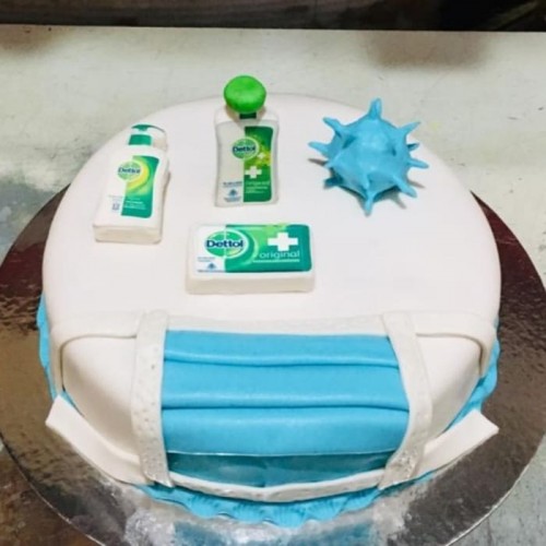 Stay Safe Quarantine Theme Cake Delivery in Faridabad