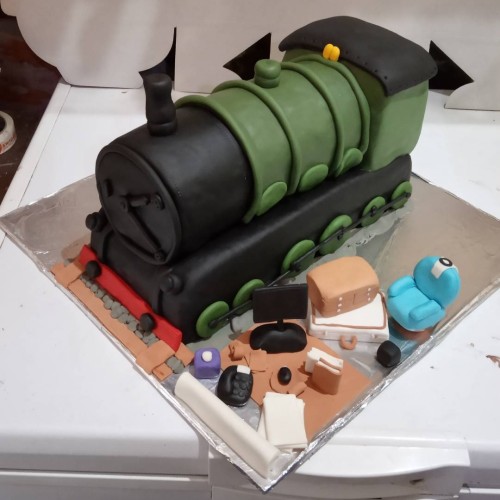 Steam Engine Train Fondant Cake Delivery in Faridabad