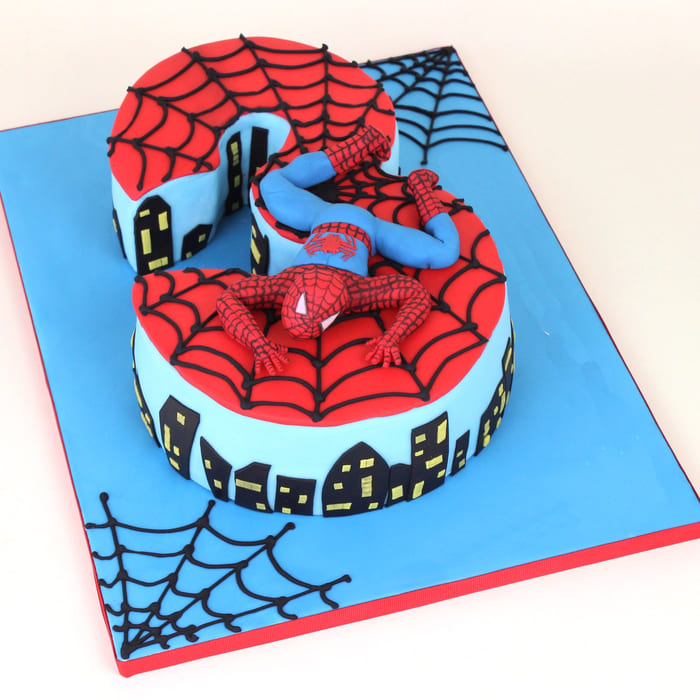 Premium Spiderman 3 Tier Fondant Cake | Three Tier Cake